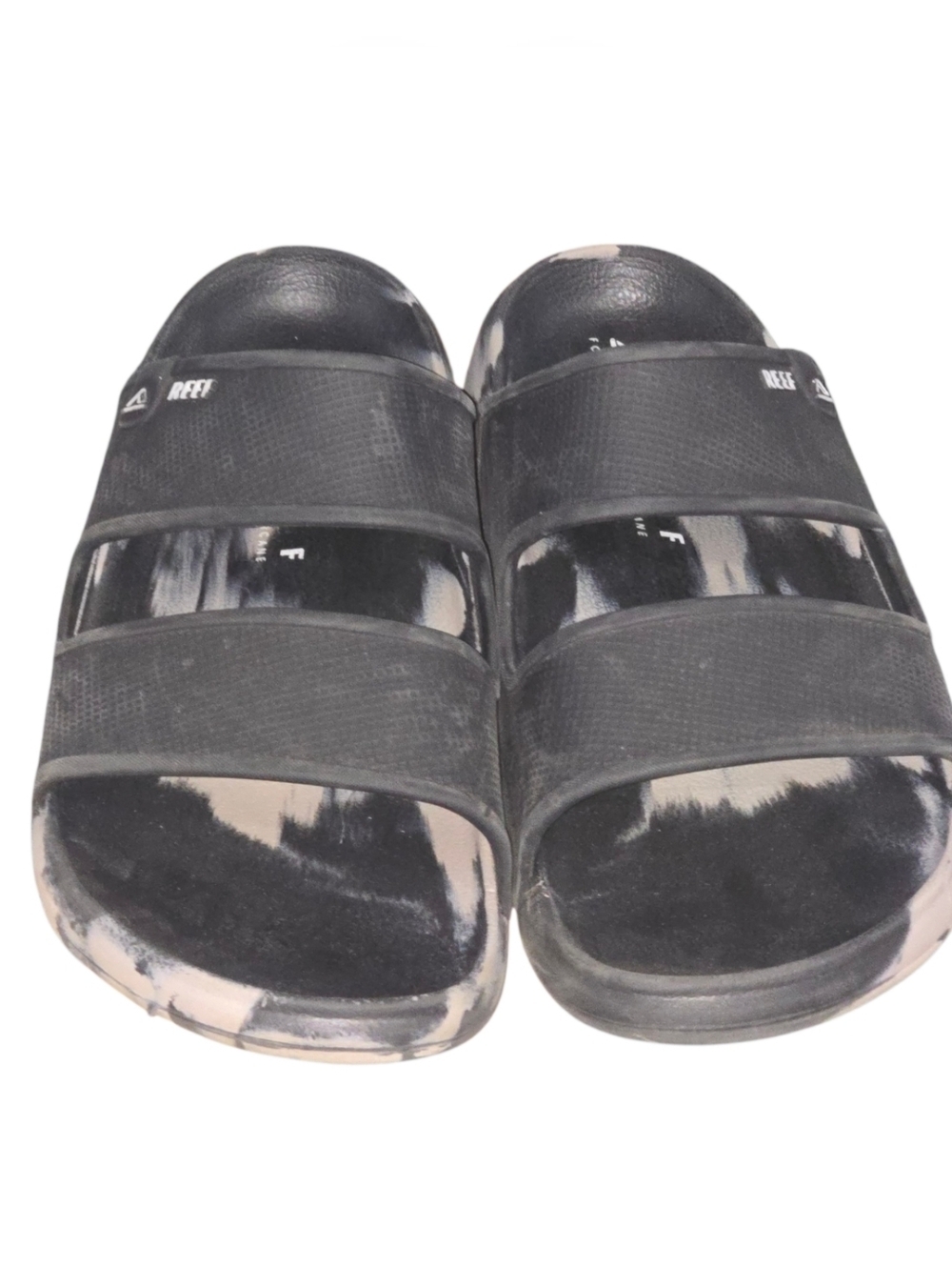 Reef Men's Oasis Double Up Slide Sandals Black Marble Size 11